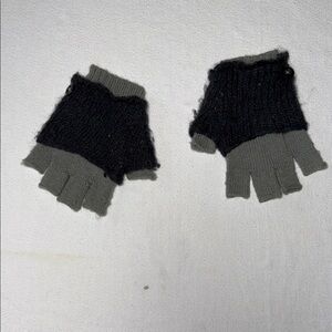 Wooden Ships Black and Gray Fingerless Gloves